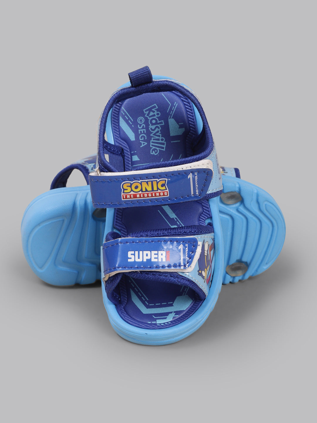 Kids Boys Sonic Modern Printed Blue Sandals