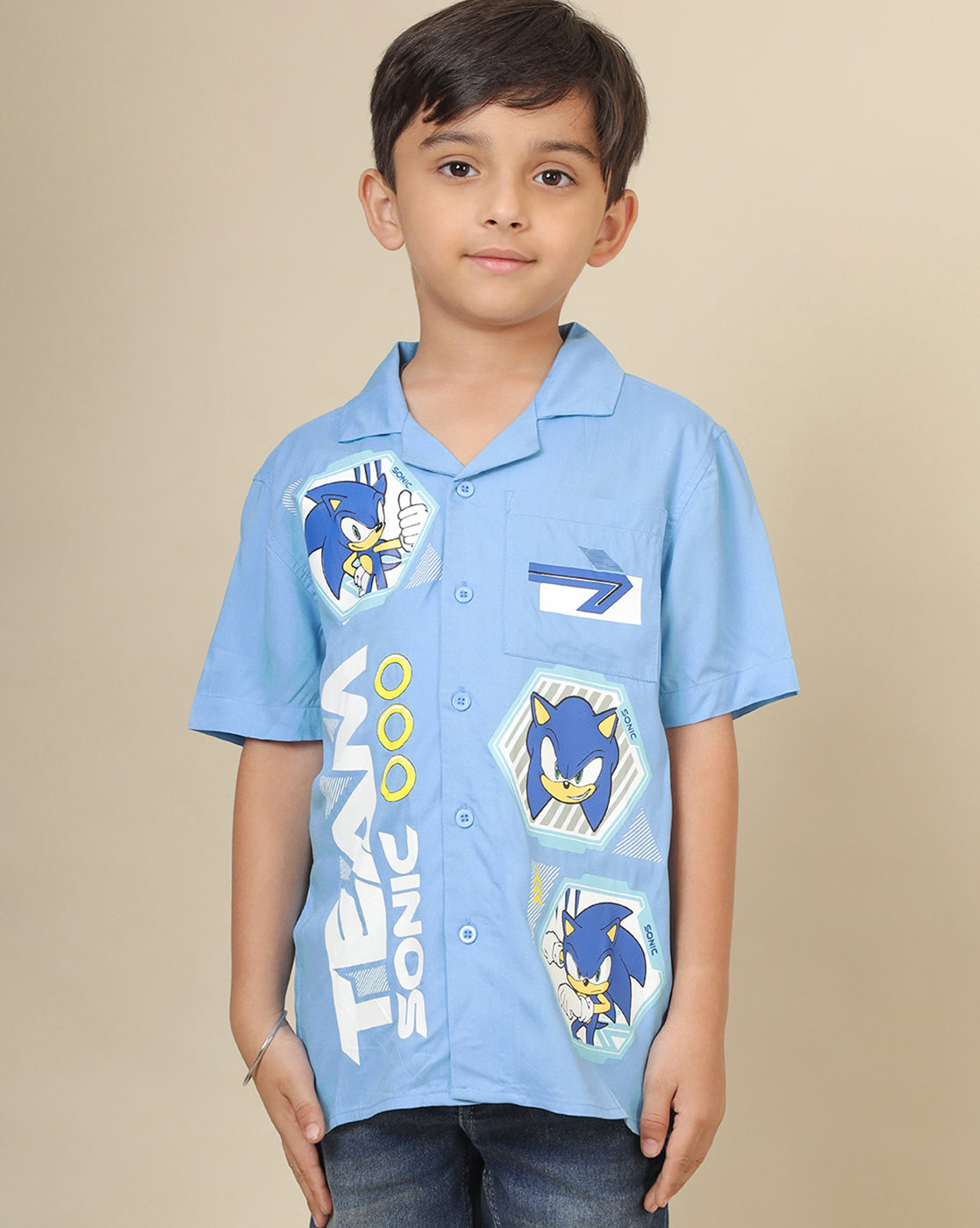 Sonic Printed Shirt For Boys