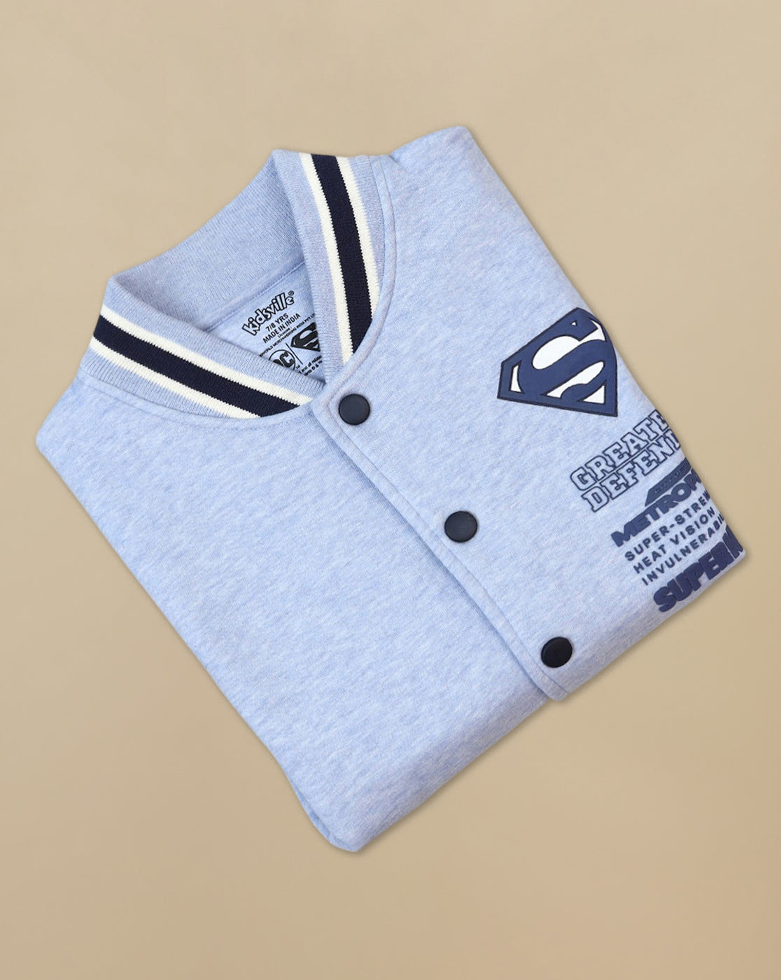 Superman Printed Varsity Jacket For Boys