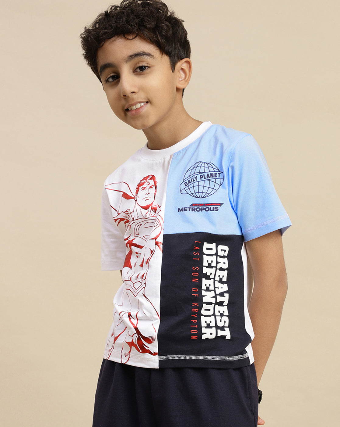 Superman Printed Regular Fit Tshirt For Boys