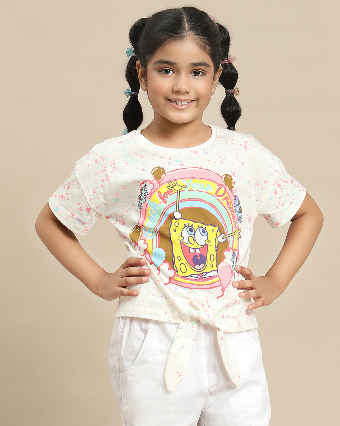 Spongebob Squarepants Printed Relaxed Fit Tshirt For Girls