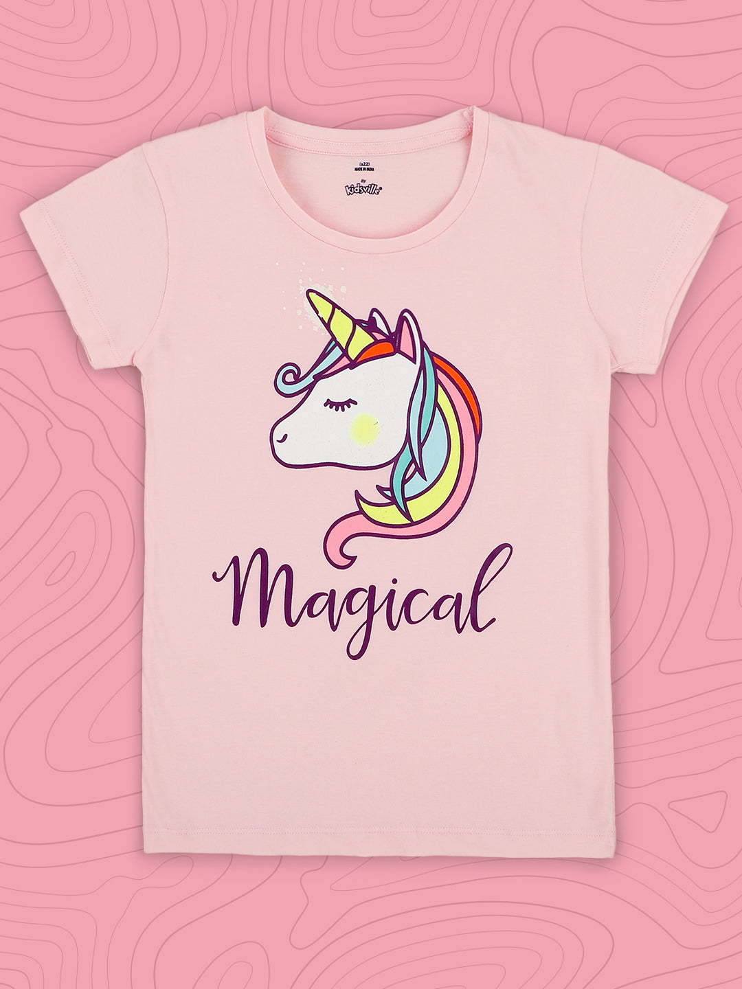 Terry Stuff Unicorn Printed Mid-Season Dress For Baby Girl In Pink Color main image 1