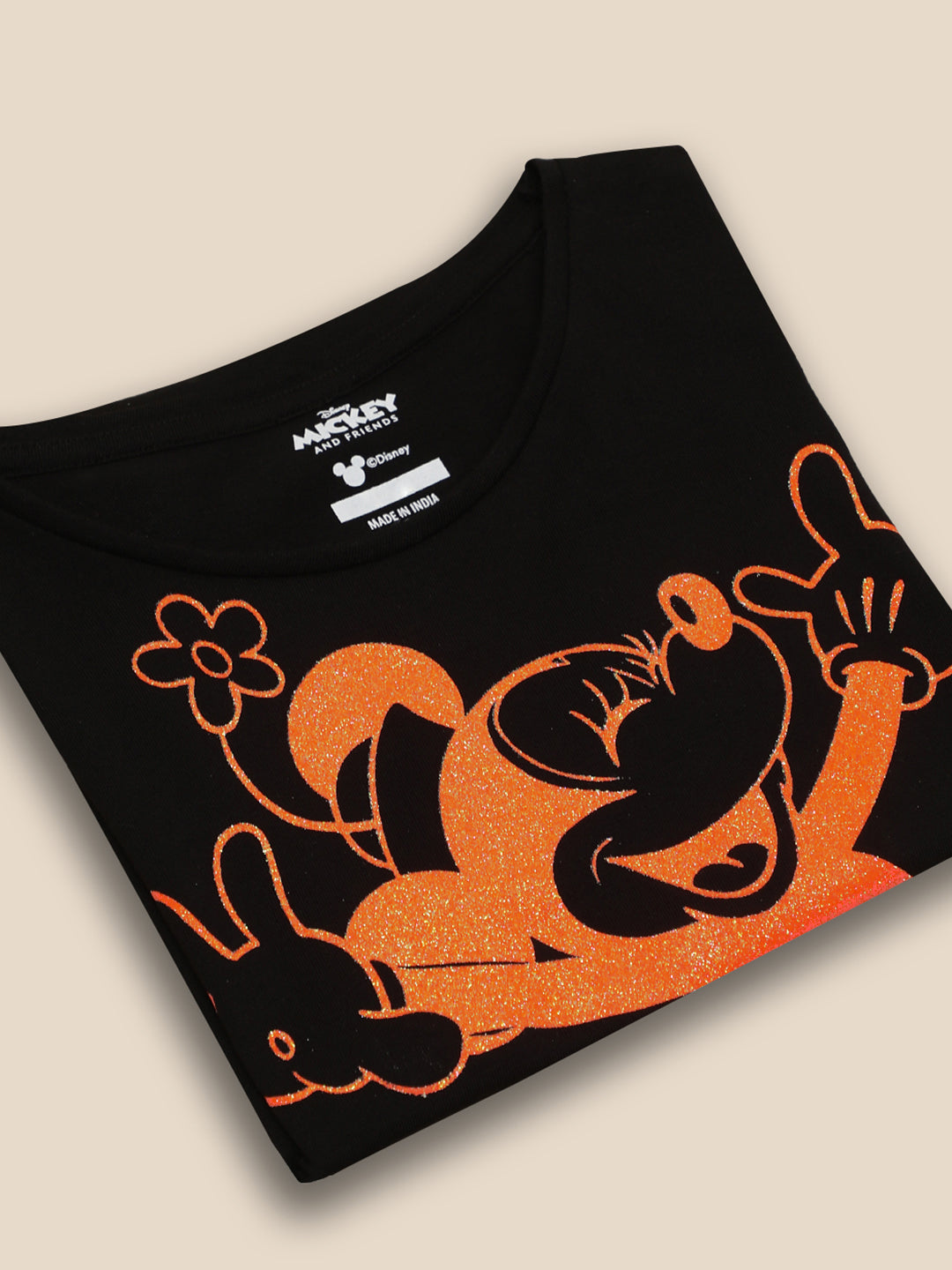 Kids Girls Mickey And Friends Black T-Shirt