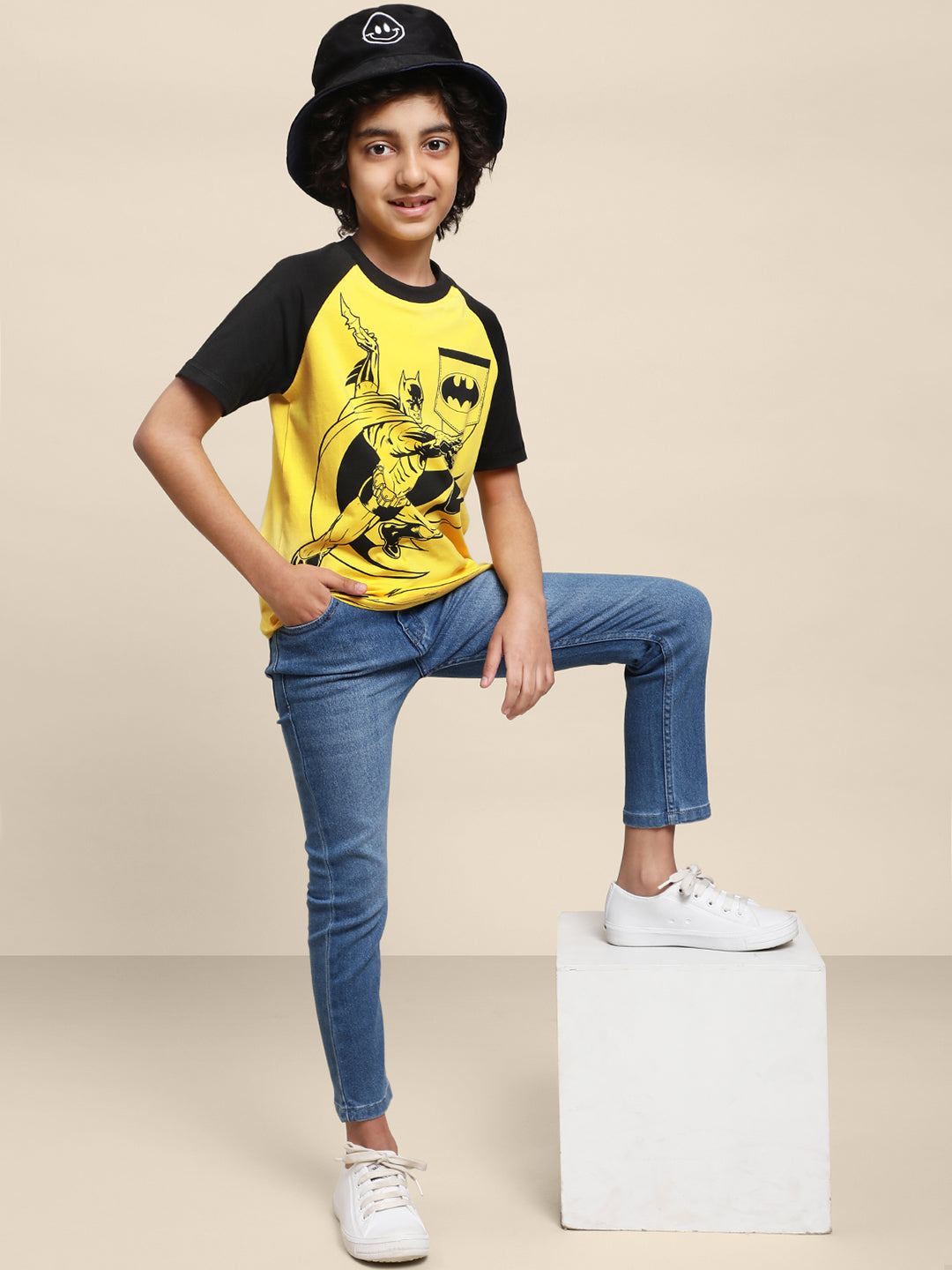 Kids Boys Batman Yellow And Black T-Shirt