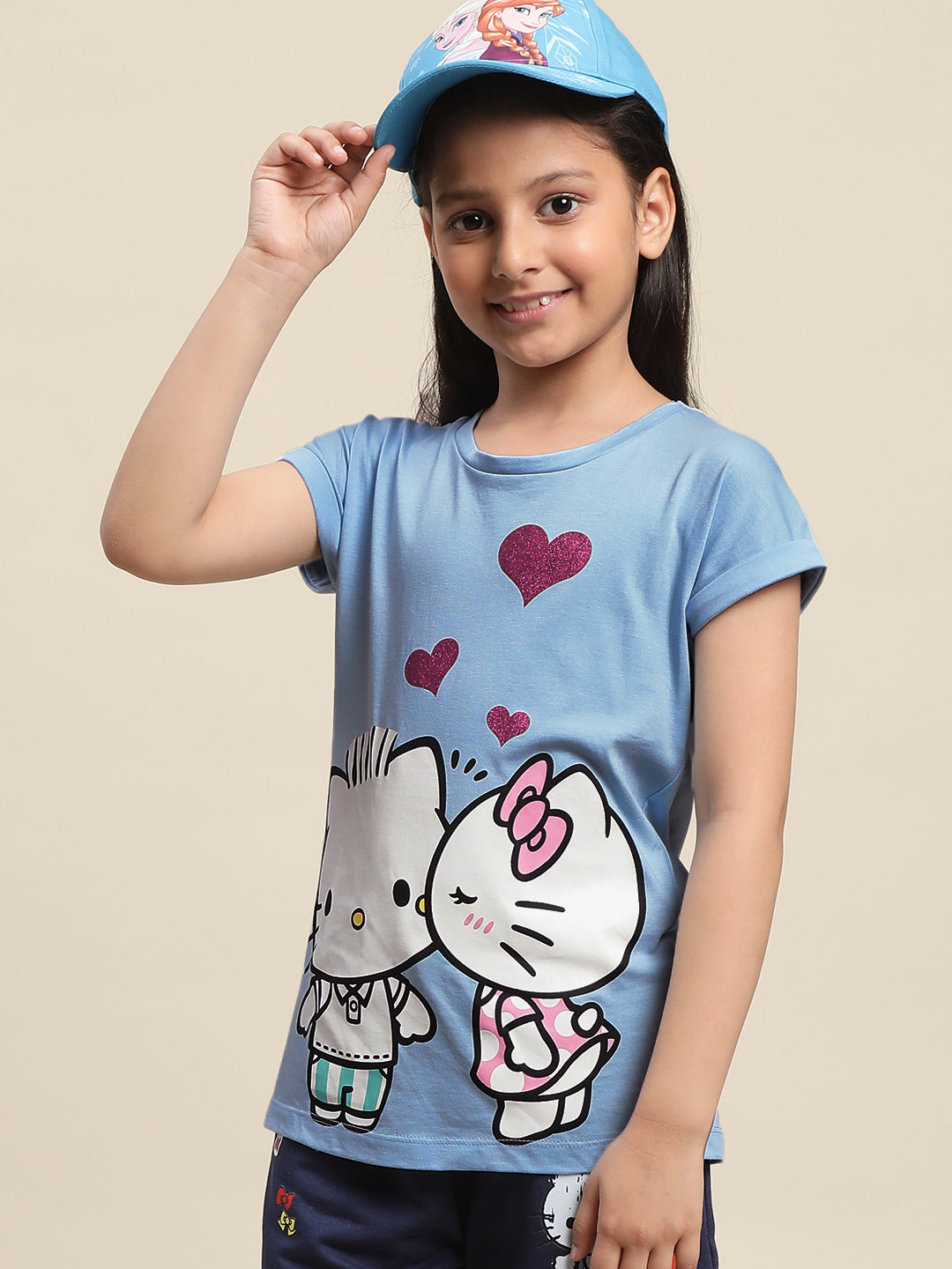 Kids Girls Hello Kitty Blue T-Shirt