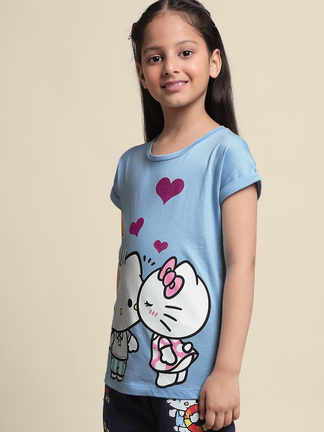 Kids Girls Hello Kitty Blue T-Shirt