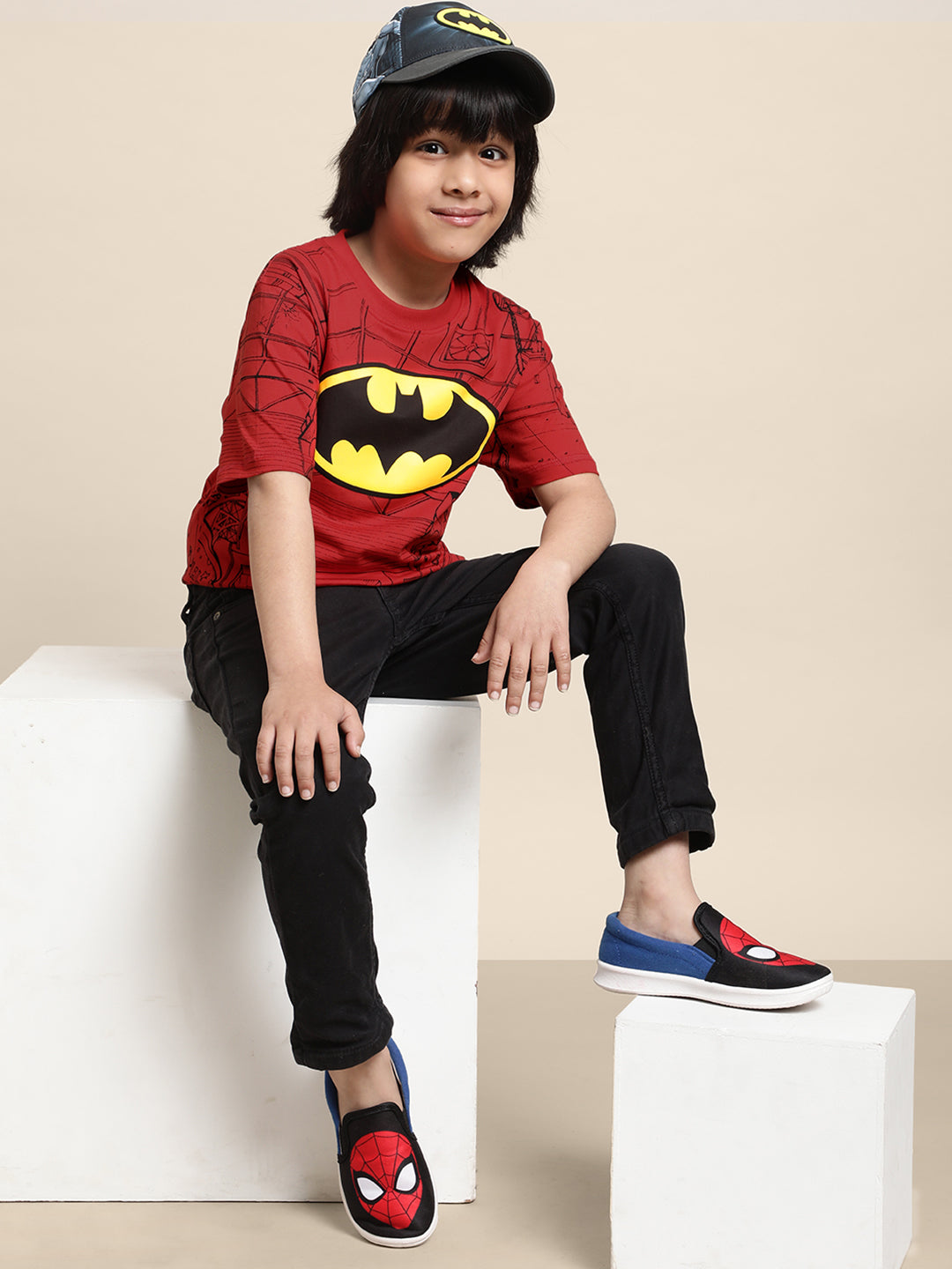 Kids Boys Batman Red T-Shirt