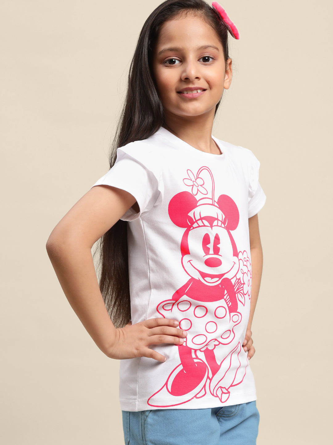 Kids Girls Mickey And Friends White T-Shirt