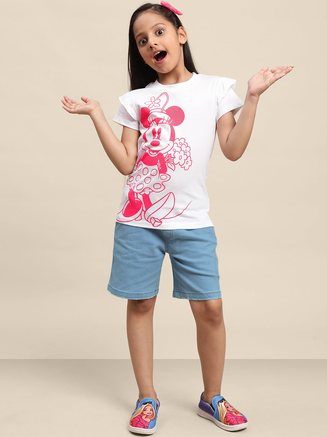 Kids Girls Mickey And Friends White T-Shirt