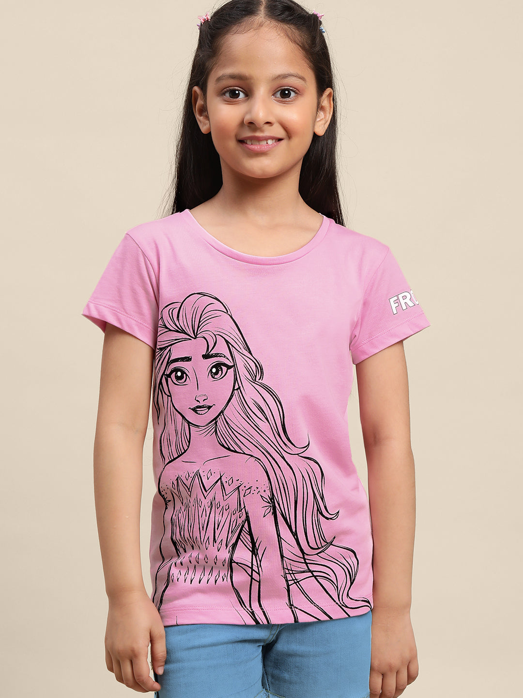 Kids Girls Frozen Peach T Shirt Kidsville
