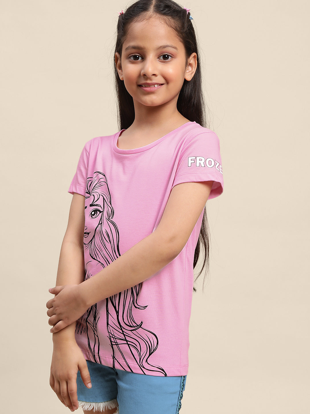 Kids Girls Frozen Peach T-Shirt