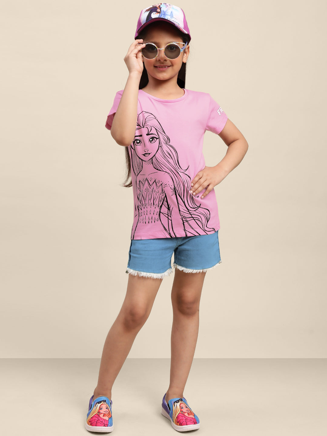 Kids Girls Frozen Peach T-Shirt