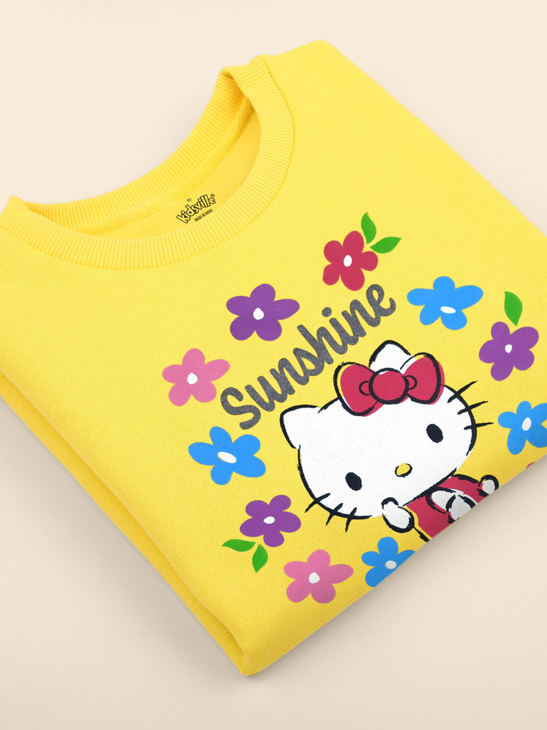 Kids Girls Hello Kitty Yellow Sweatshirt