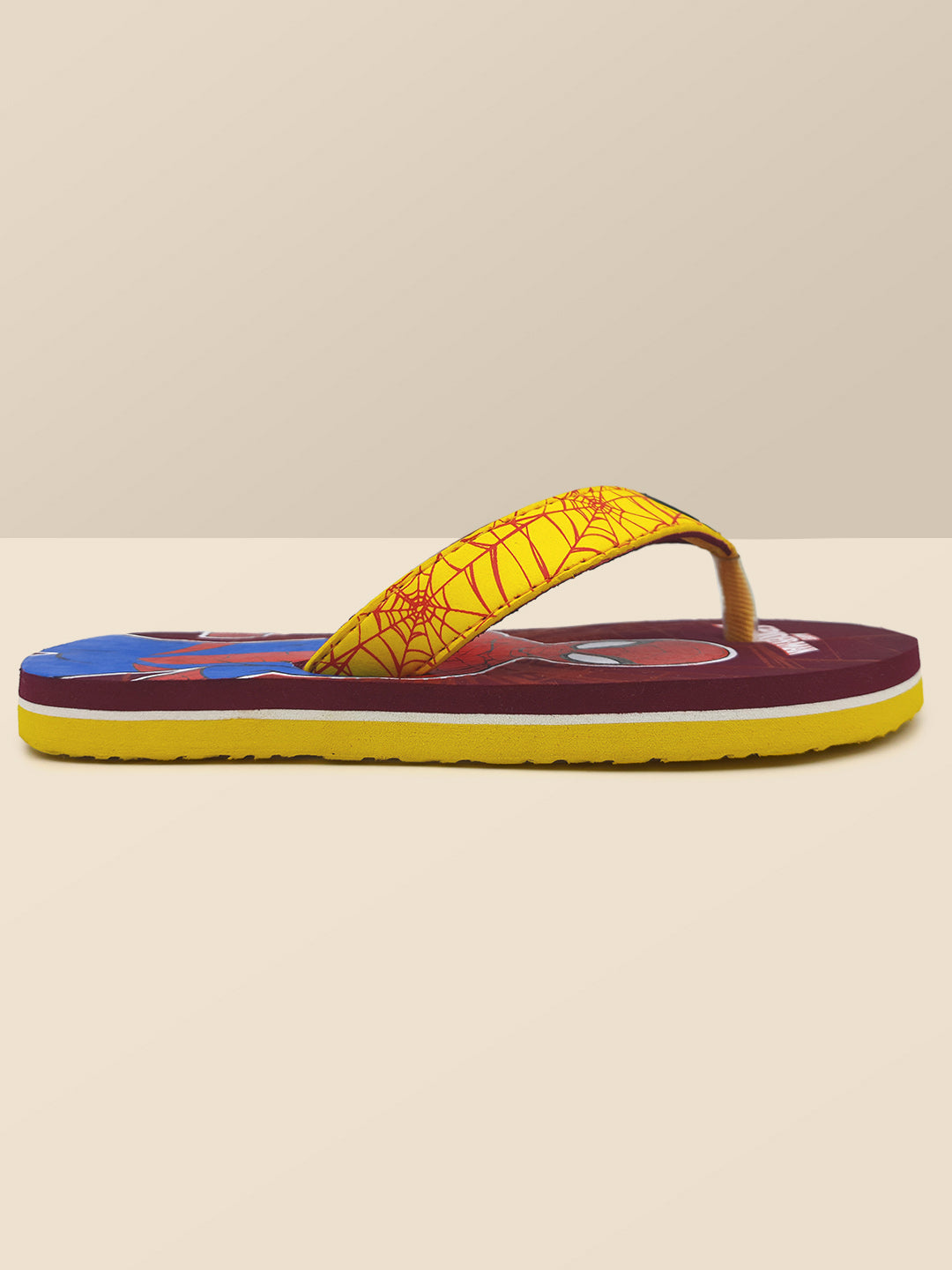 Spiderman Maroon Flip-Flops For Kids Boys