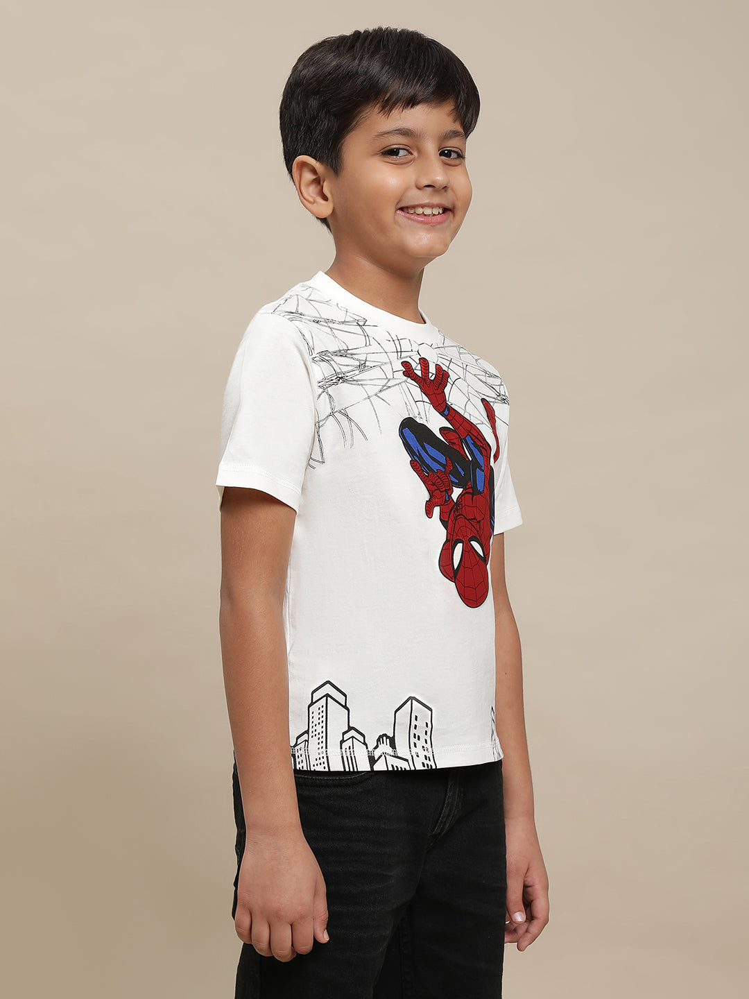 Spiderman Off-White Tshirt For Boys