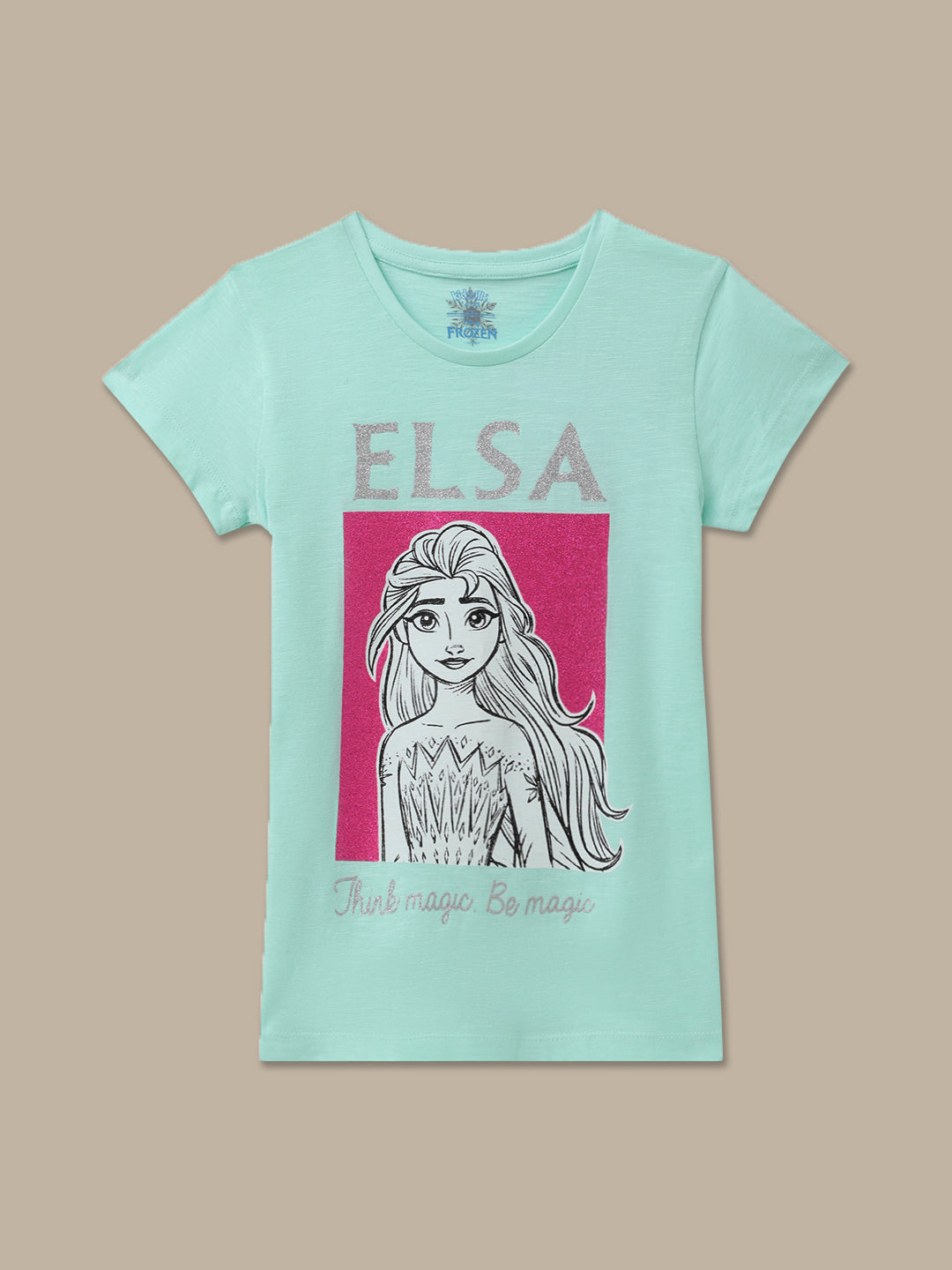 Frozen Printed Mint Tshirt For Girls