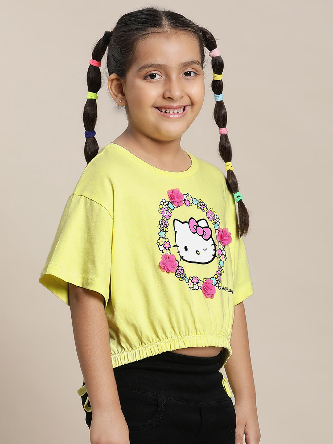 Hello Kitty Yellow Tshirt For Girls