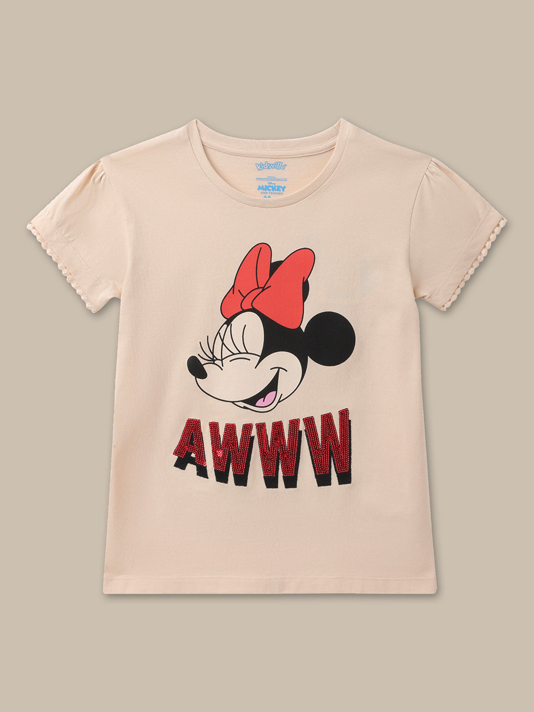 Mickey & Friends Brown Tshirt For Girls