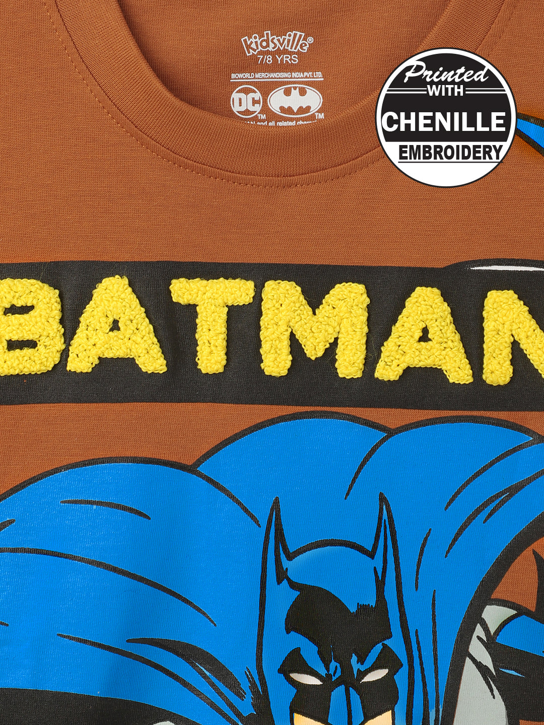 Batman Printed Brown Tshirt For Boys
