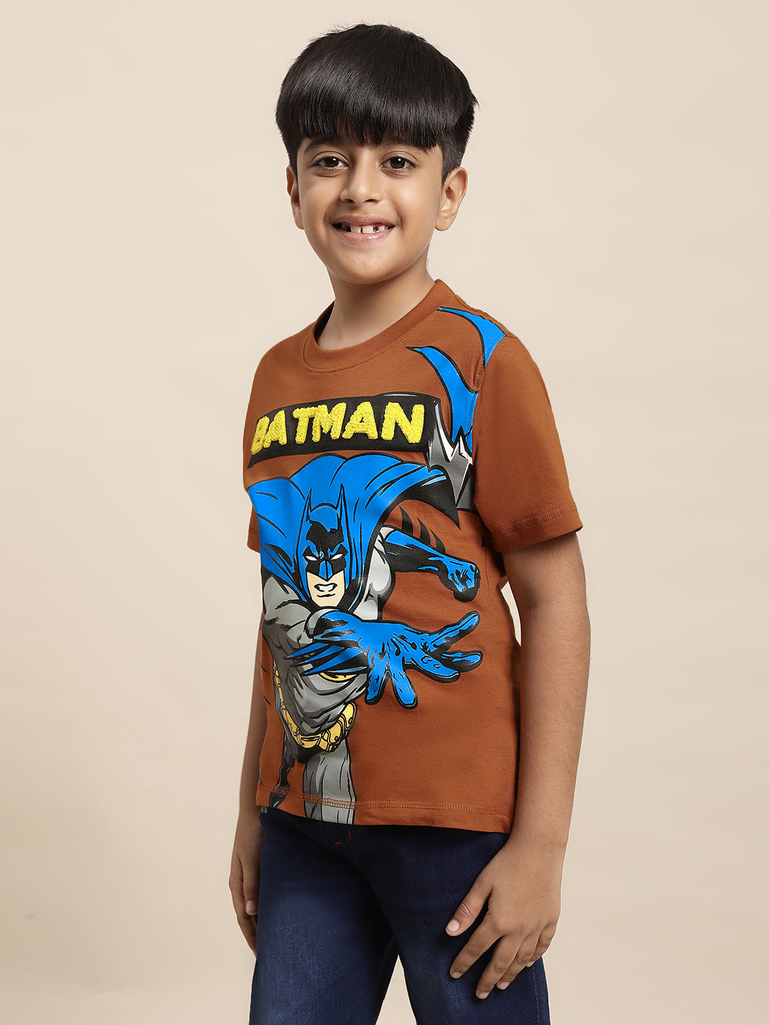 Batman Printed Brown Tshirt For Boys