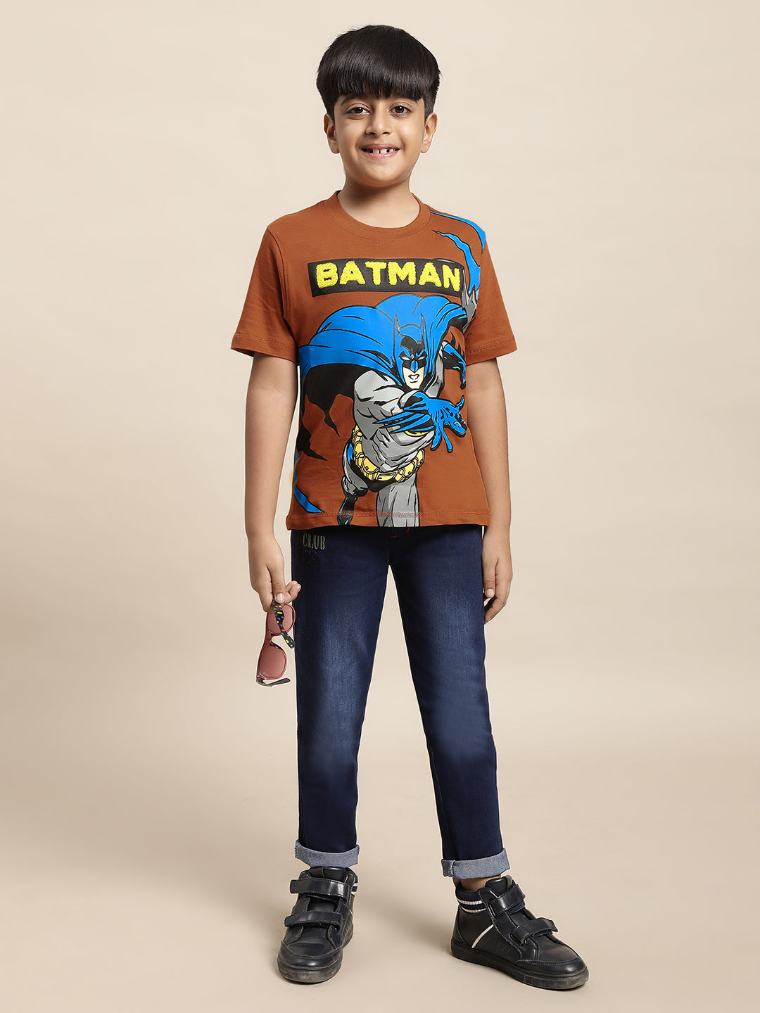 Batman Printed Brown Tshirt For Boys