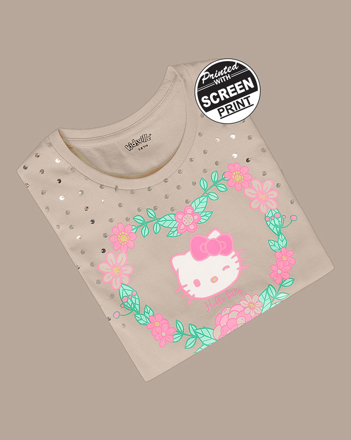 Hello Kitty Regular Fit Tshirt For Girls