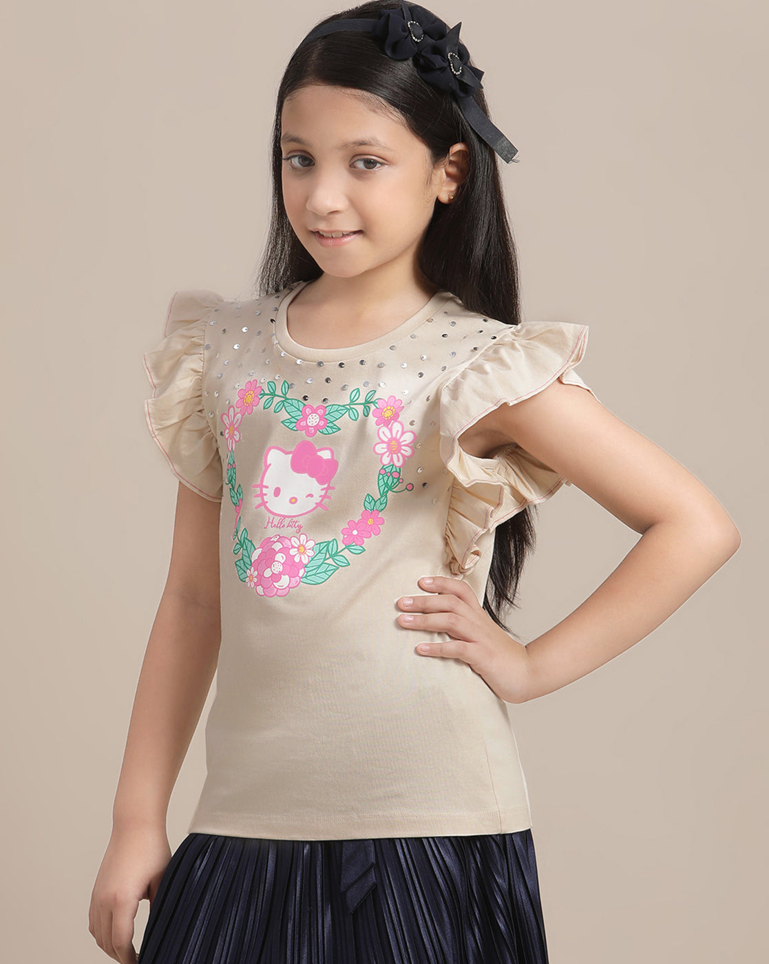 Hello Kitty Regular Fit Tshirt For Girls