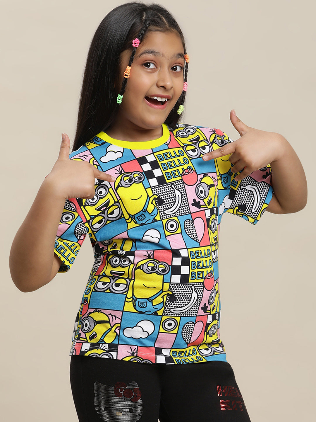 Minions Regular Fit Tshirt For Girls