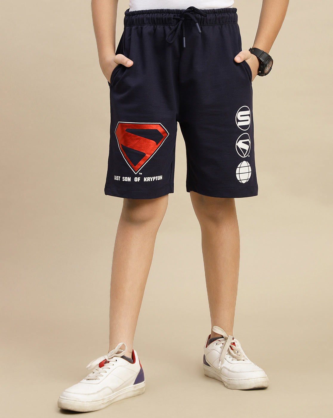 Superman:Legacy Printed Regular Fit Shorts For Boys