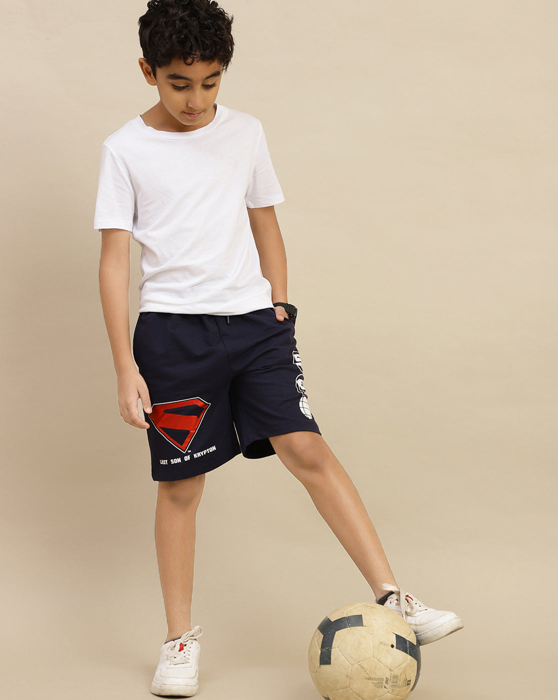 Superman:Legacy Printed Regular Fit Shorts For Boys