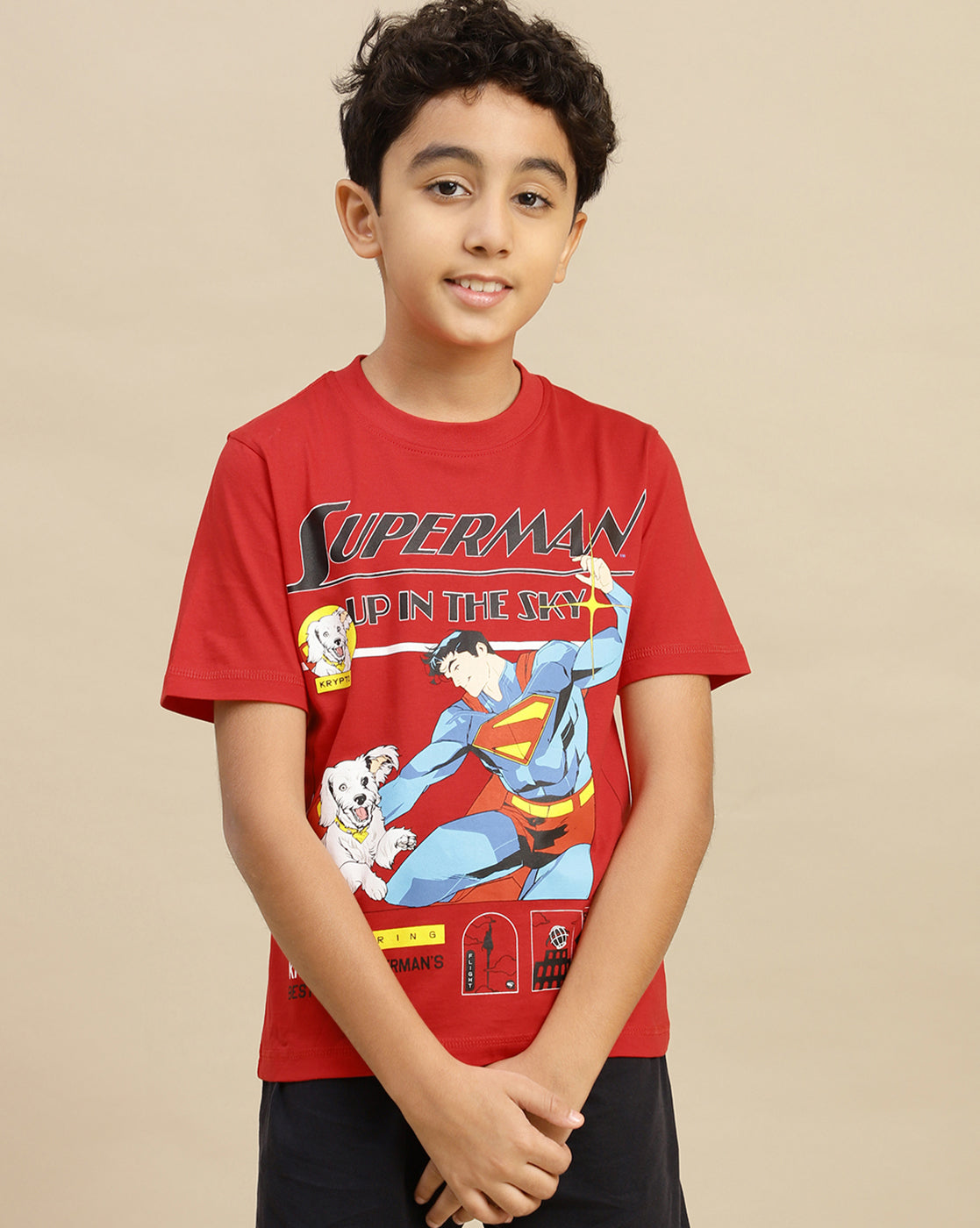 Superman Printed Regular Fit Tshirt For Boys