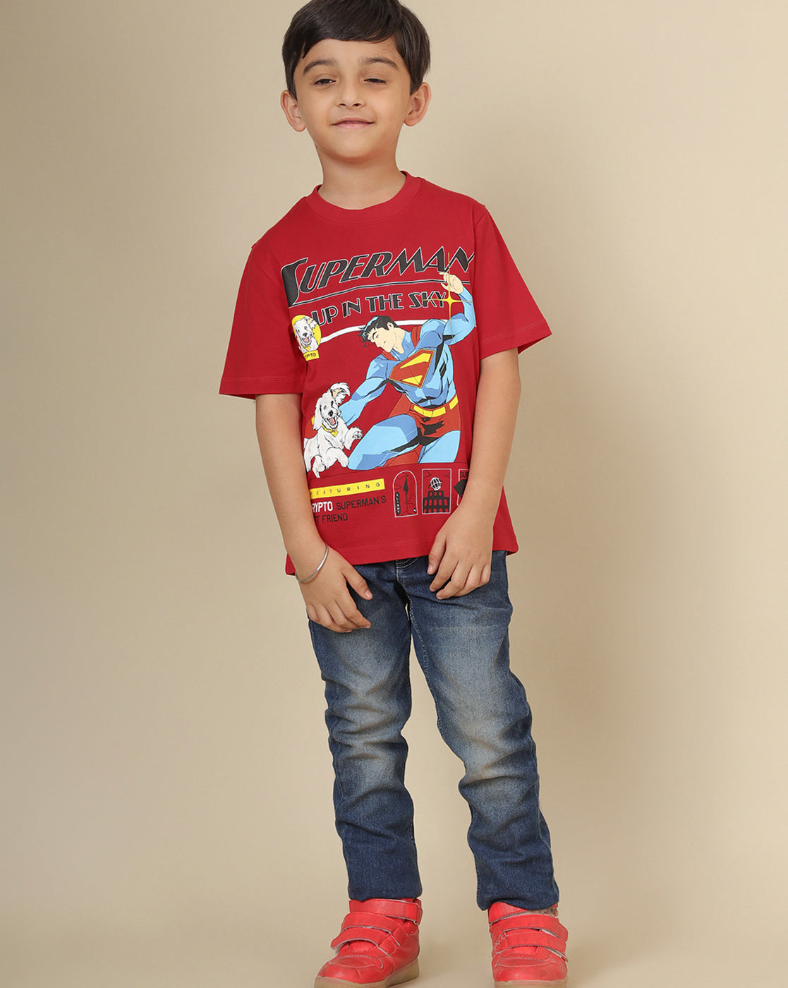 Superman Printed Regular Fit Tshirt For Boys
