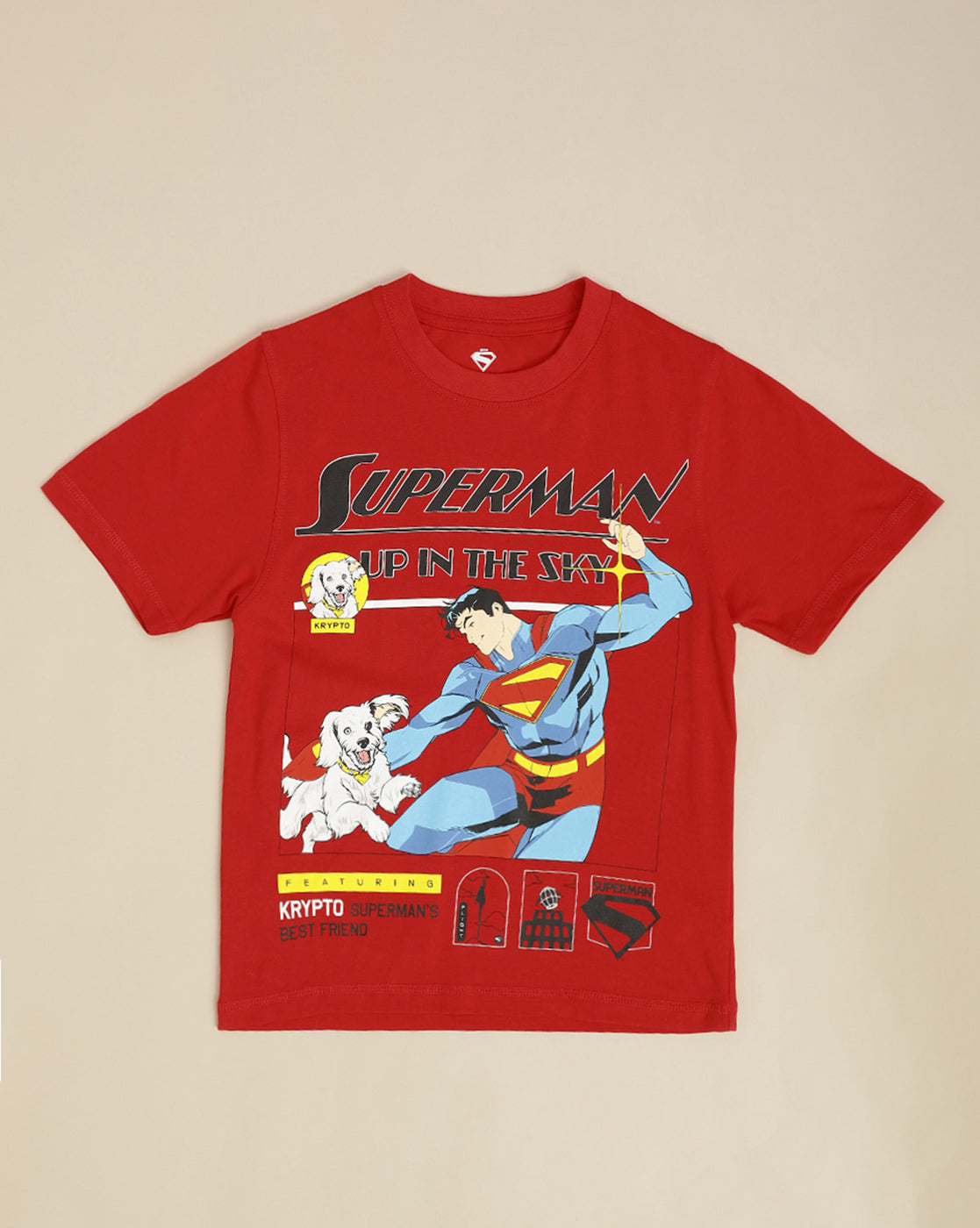 Superman Printed Regular Fit Tshirt For Boys