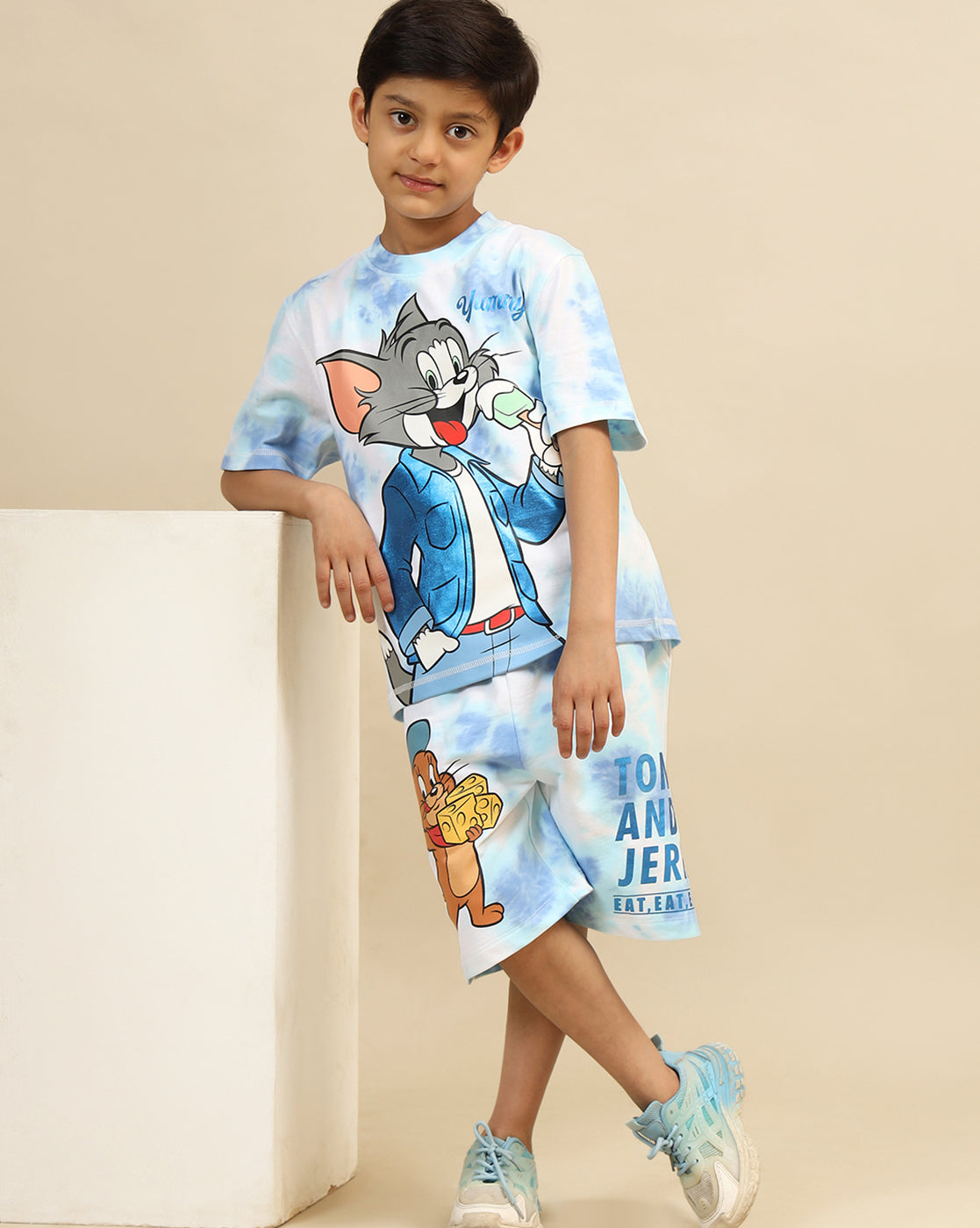 Tom & Jerry Printed Regular Fit Shorts For Boys