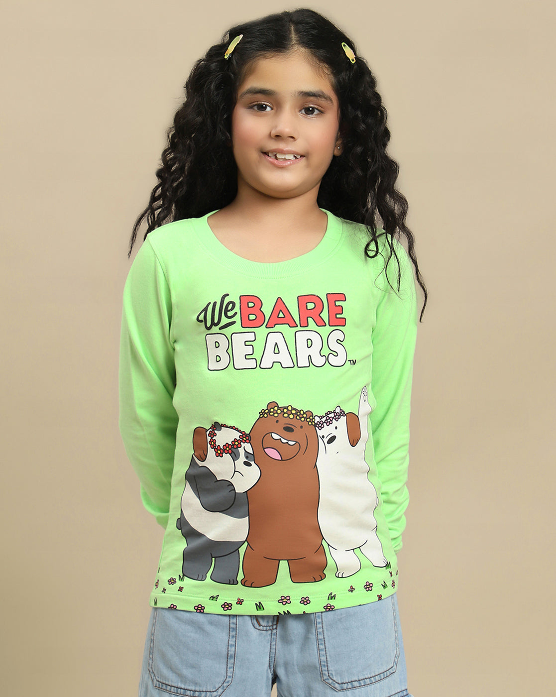 We Bare Bears Printed Relaxed Fit Tshirt For Girls