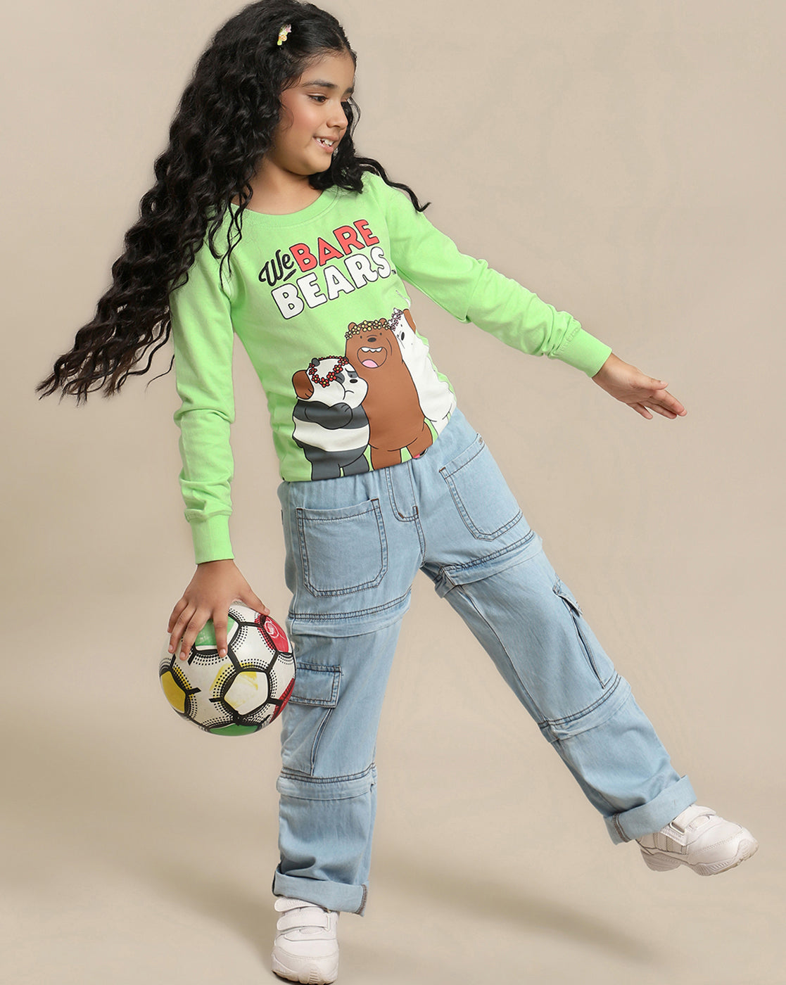We Bare Bears Printed Relaxed Fit Tshirt For Girls