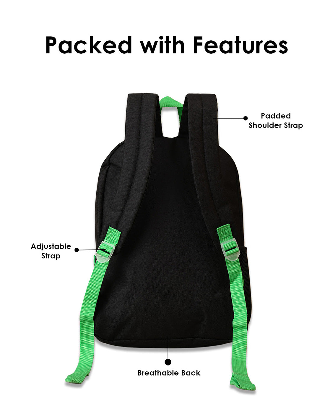 Minecraft Backpack with Lunch Bag & Pencil Pouch for Boys & Girls | School Bag Set of 3 (Keychain Included)