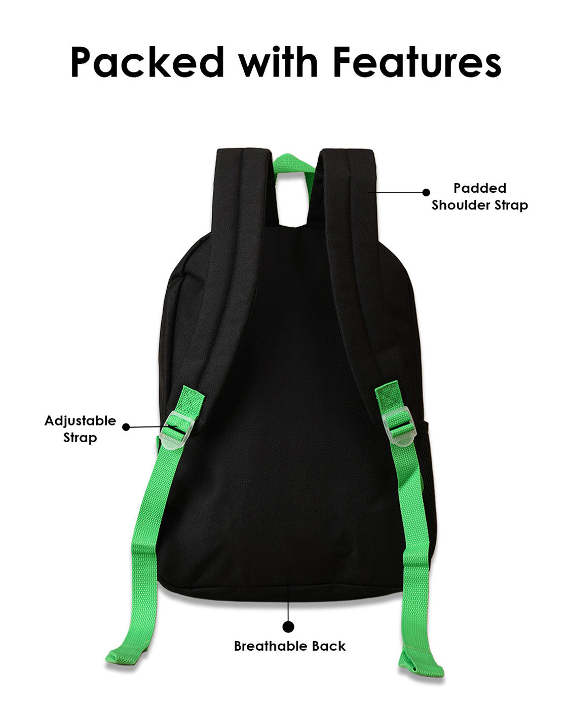 Minecraft Backpack with Lunch Bag & Pencil Pouch for Boys & Girls | School Bag Set of 3 (Keychain Included)
