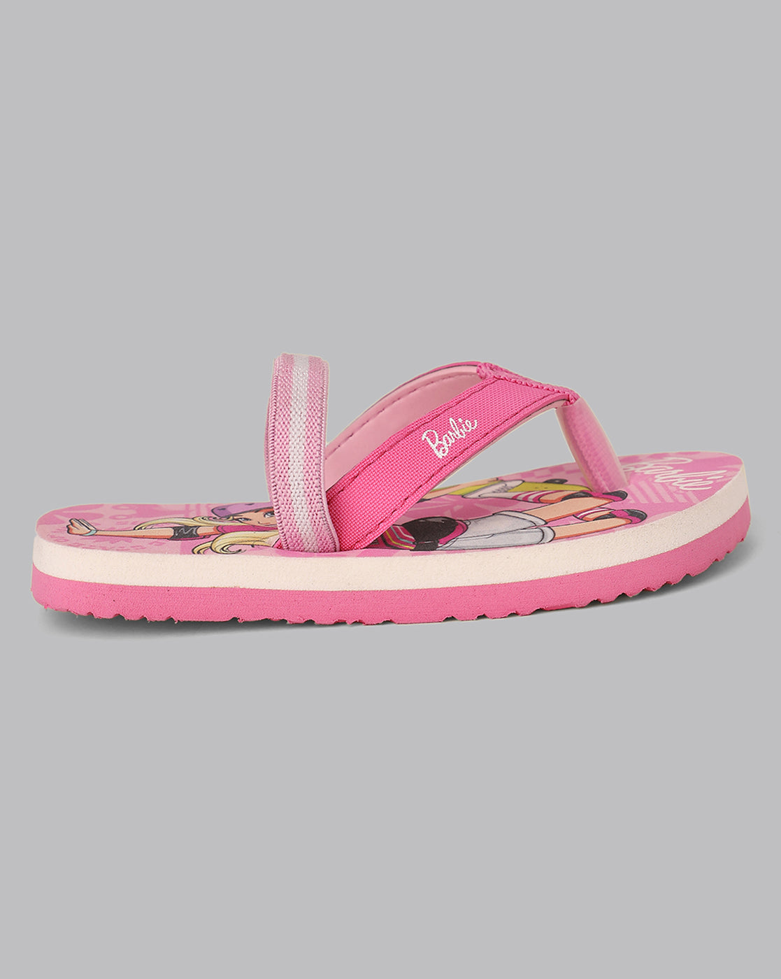 Barbie Printed Pink Flip-Flops For Kids Girls