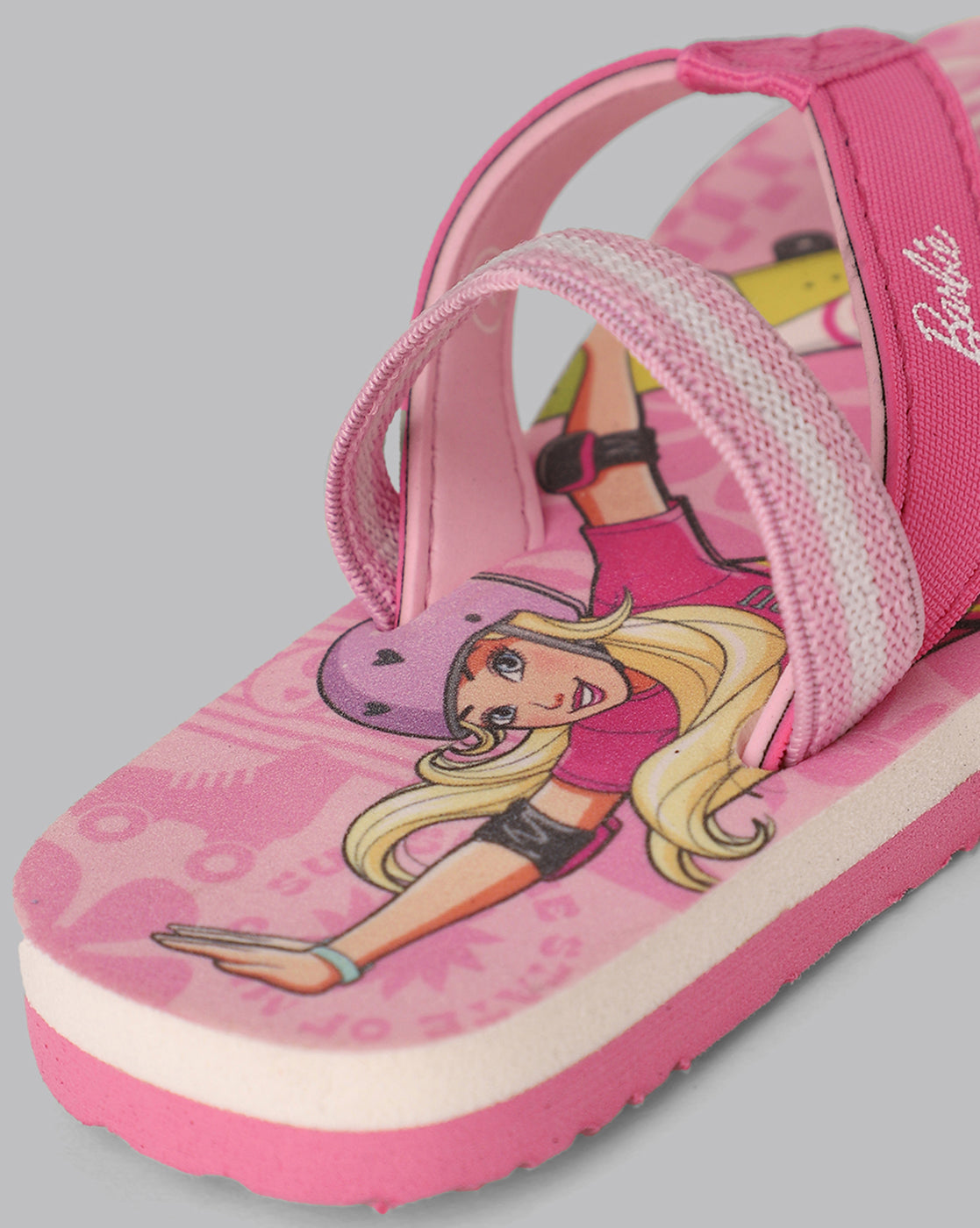 Barbie Printed Pink Flip-Flops For Kids Girls