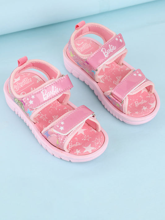 Kids Girls Barbie Printed Pink Sandals