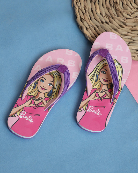 Barbie Printed Flip-Flops For Kids Girls