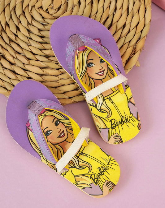 Barbie Printed Flip-Flops For Kids Girls