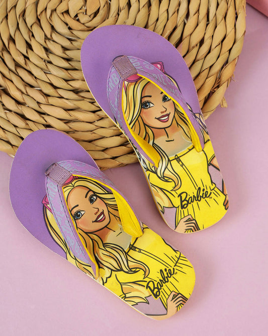 Barbie Printed Flip-Flops For Kids Girls