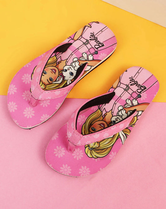 Barbie Printed Flip-Flops For Kids Girls