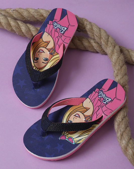Barbie Printed Flip-Flops For Kids Girls