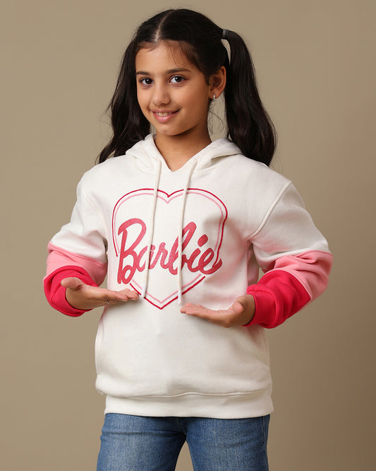 Barbie Printed Regular Fit Hoodie For Girls