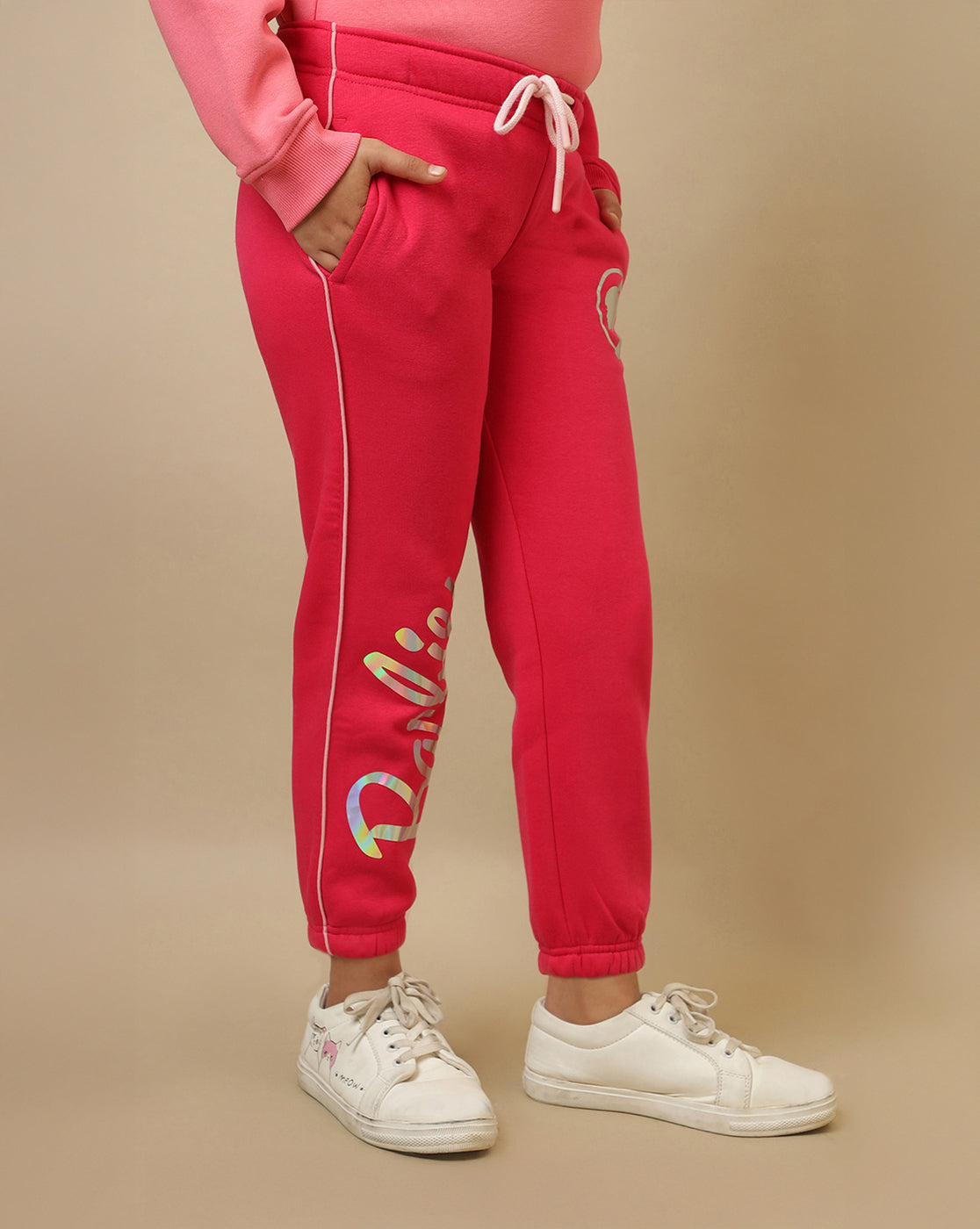 Barbie Printed Regular Fit Jogger For Girls