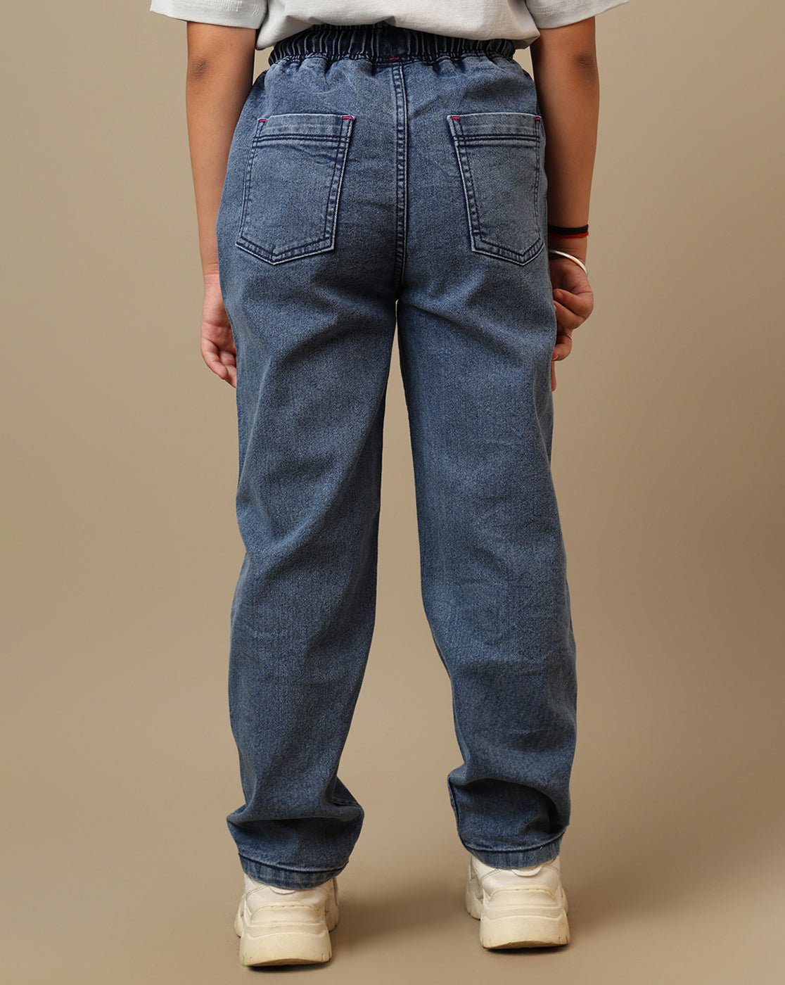 Barbie Printed Regular Fit Denim Jogger For Girls