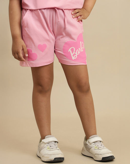 Barbie Printed Regular Fit Shorts For Girls